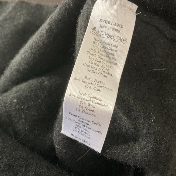 Everlane Womens Cropped Sweater Pullover Cashmere Blend Solid Black Size XS - Picture 6 of 6